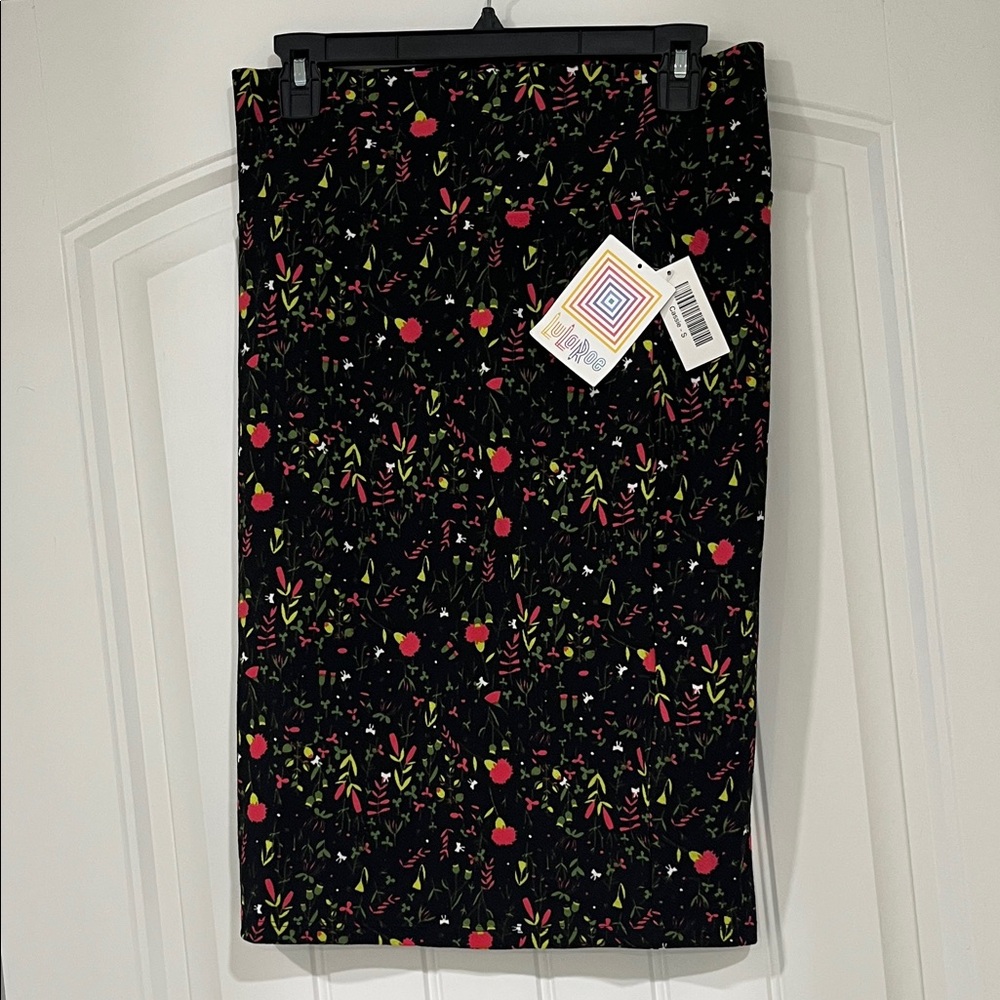LuLaRoe Black Floral Pencil Skirt